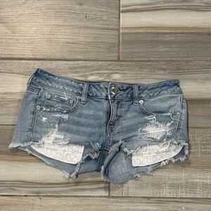 AMERICAN EAGLE Distressed Denim Shorts